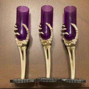 3/$15 Halloween purple and bones goblets set of 3